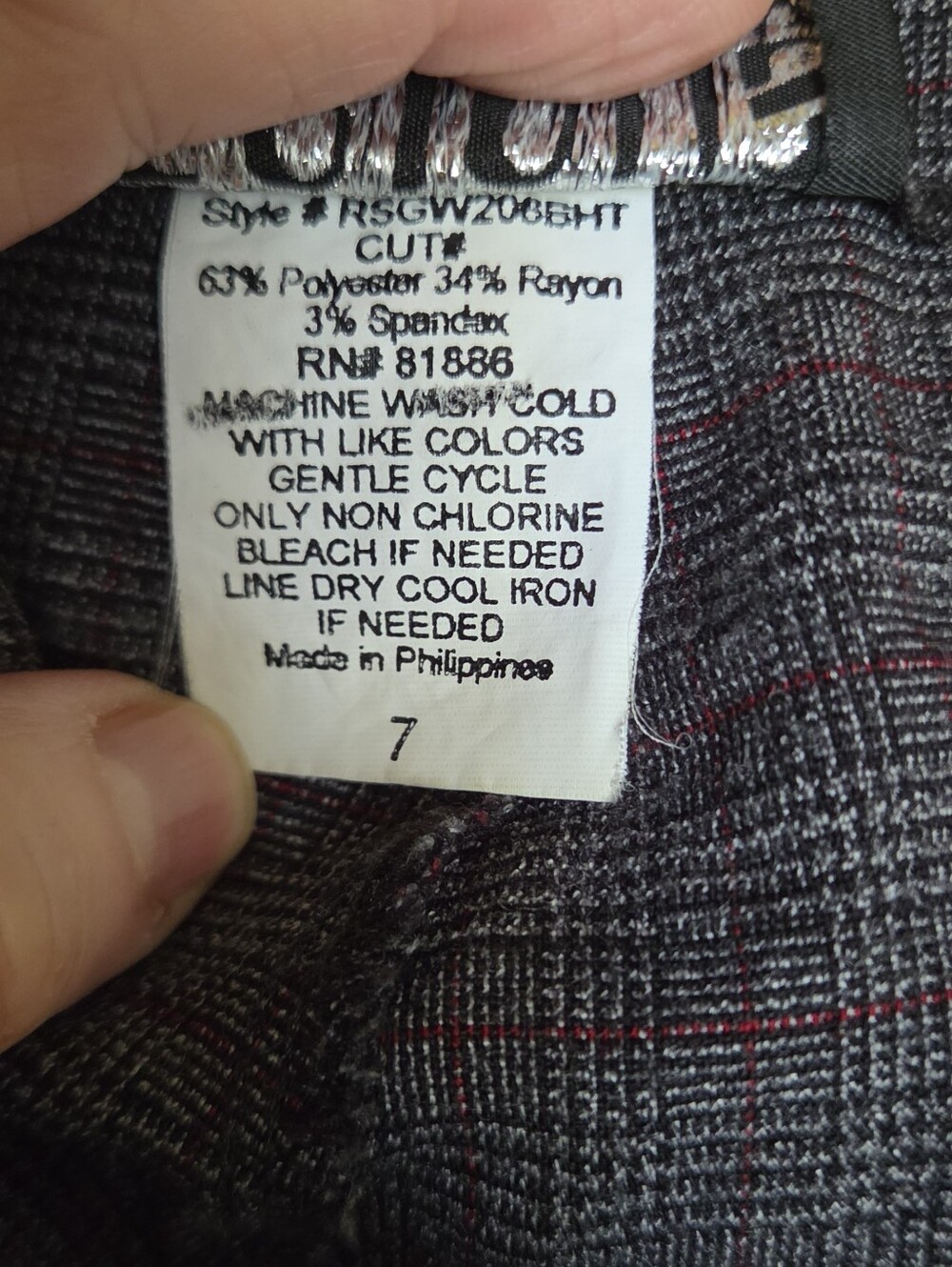Serious Vintage Gray Tweed Straight-Leg Trousers Sz7 Jr - Picture 10 of 10